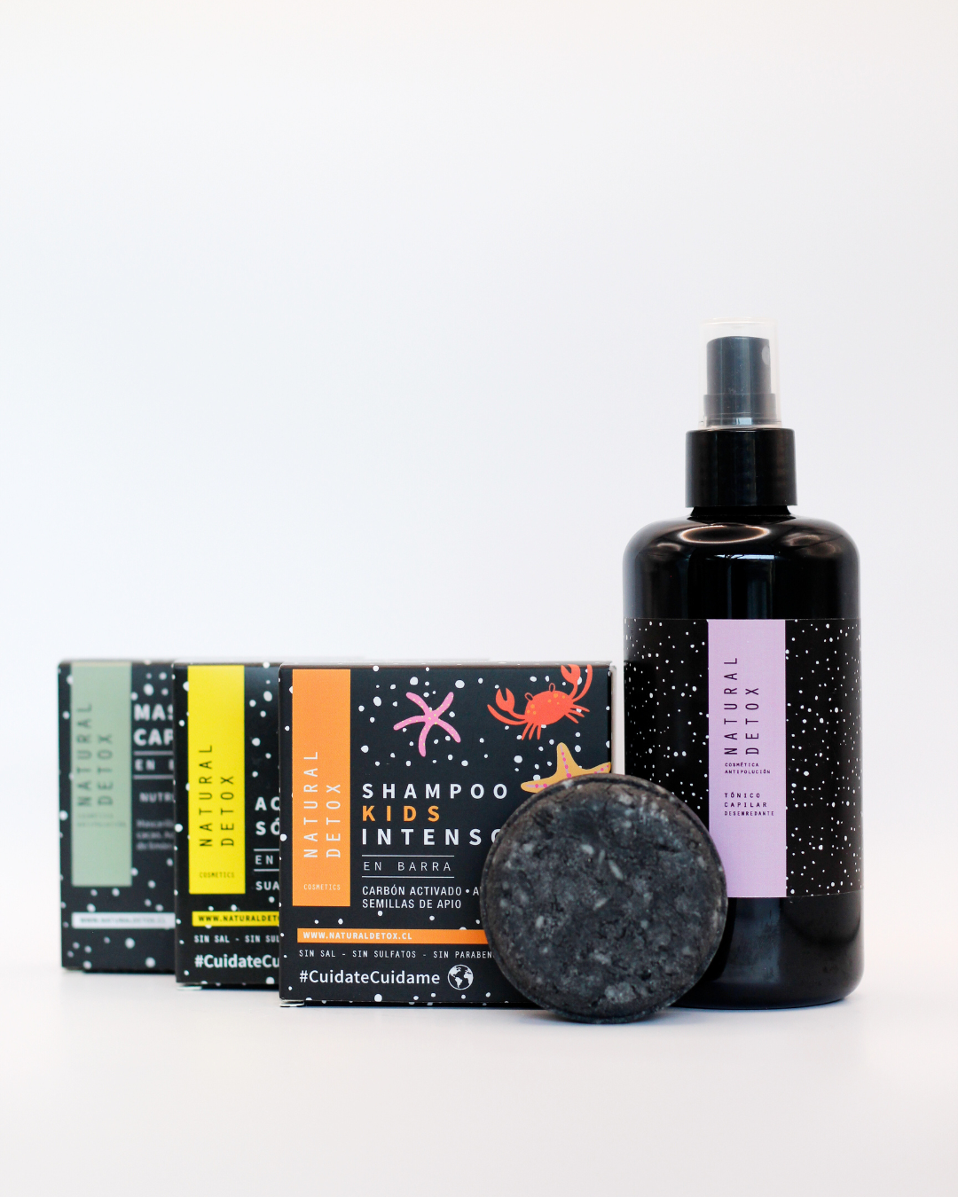 Rutina Kids Cabello Graso y Caspa: Shampoo Anticaspa, Mascarilla y Acondicionador 70 gr + Tónico Desenredante 200 ml