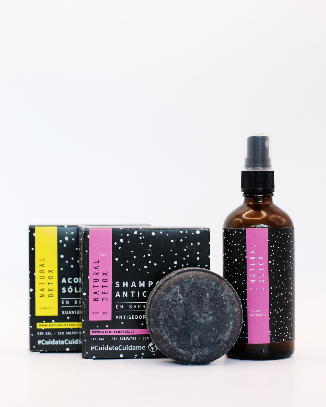 Pack Completo Anticaspa: Shampoo y Acondicionador en barra + Tónico Capilar 100 ml |  Reduce la caspa en un 83% y la picazón en un 76% | Envío Gratis