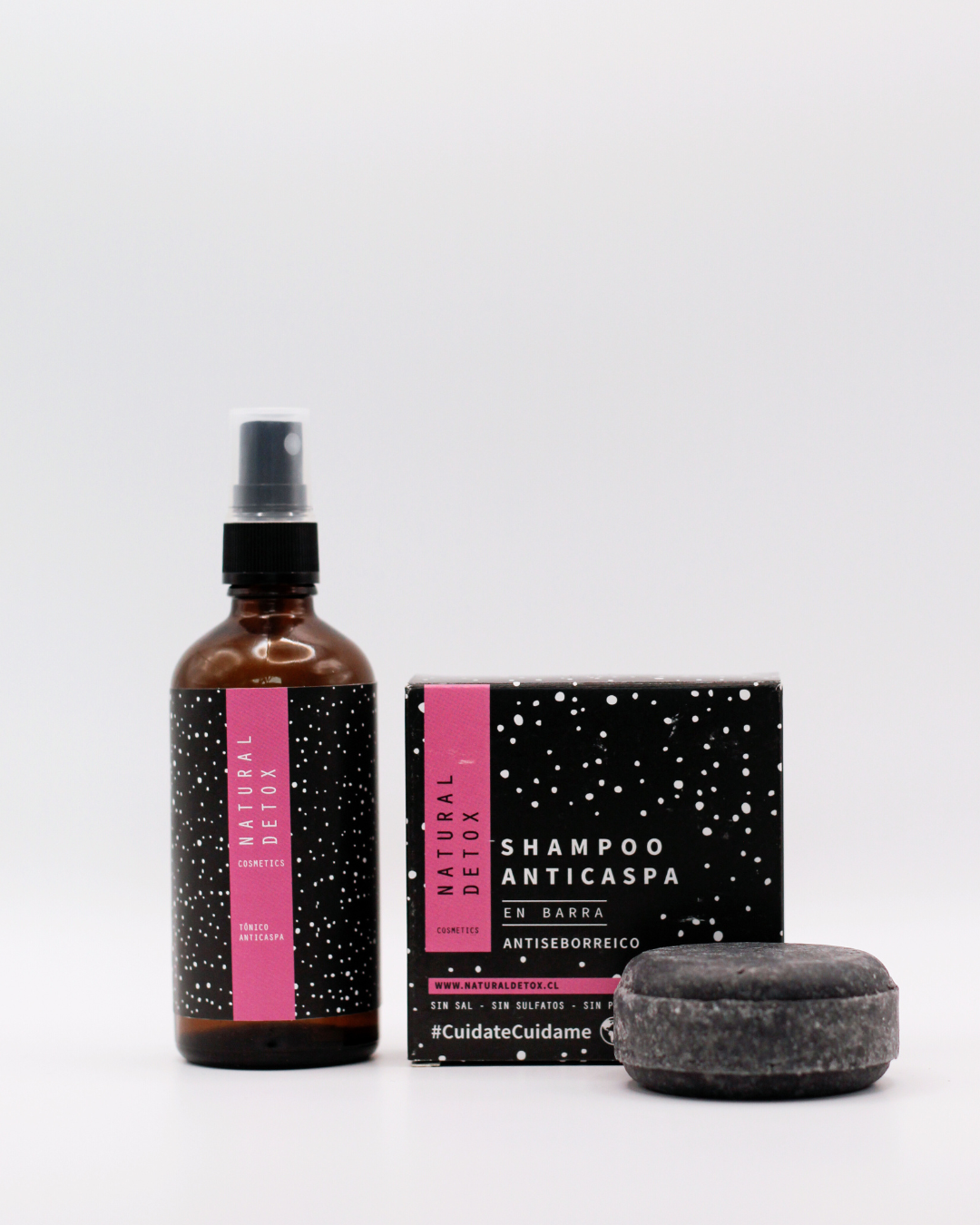 Pack Caspa Grasa: Shampoo en Barra + Tónico Anticaspa 100 ml | Para caspa, sebo y picazón.