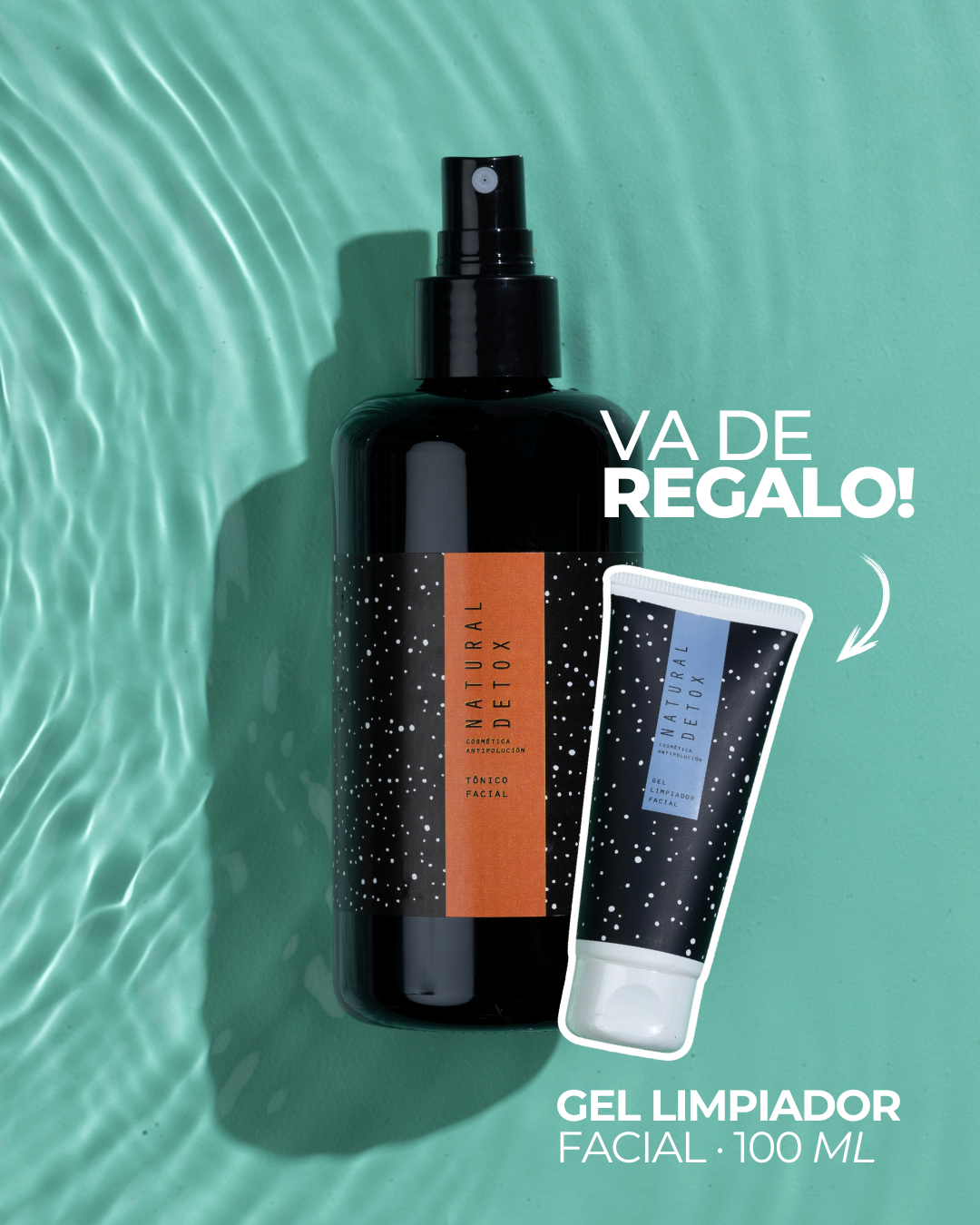 Tónico facial antiage de ácido hialurónico para piel sensible + gel limpiador de regalo 🧡