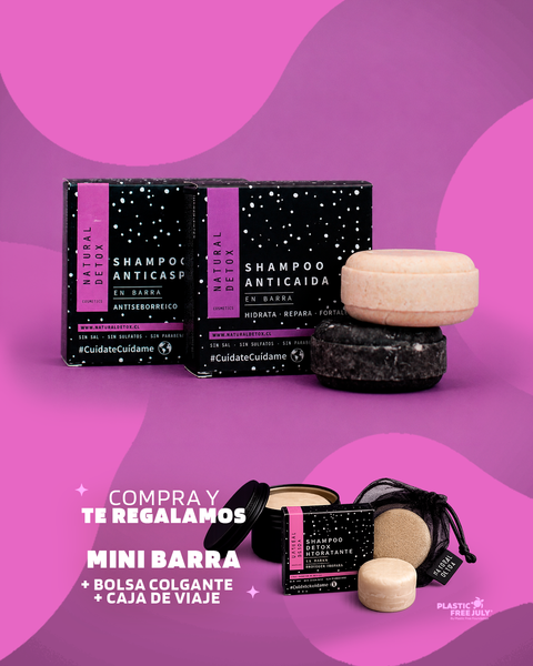 Pack Shampoo Anticaída y Anticaspa Grasa en Barra – Natural Detox